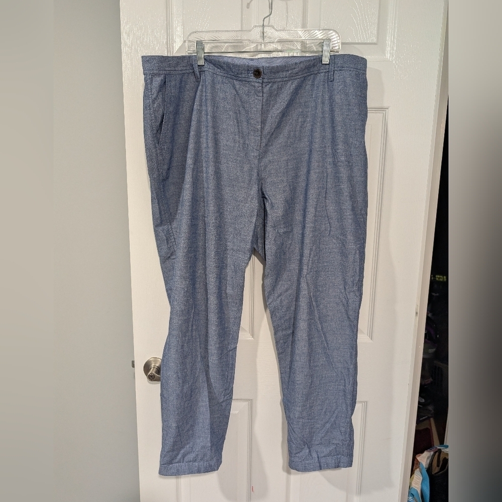 Talbots Blue Chambray Girlfriend Chino Pant in Size 20W